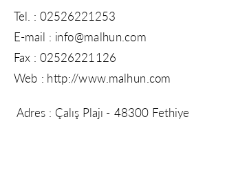 Malhun Hotel iletiim bilgileri